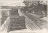 NORTHUMBS. Tweed. walls of Berwick, towards 1898 old antique print picture