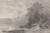 RUSSIA. A creek, Volga 1880 old antique vintage print picture