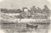 HONDURAS. Village, New river, Belize 1880 old antique vintage print picture