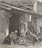 JAPAN. Fortune-Teller & Amma(Shampooer) 1880 old antique vintage print picture