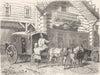 RUSSIA. Stage House & travelling Vozok 1880 old antique vintage print picture