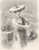 CHINA. Fruit-Seller, Tientsin 1880 old antique vintage print picture