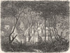 CAMBODIA. Ruins at Mount Bakheng 1880 old antique vintage print picture