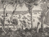 ASIA. A view, Rapids of Mekong 1880 old antique vintage print picture