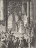 JAPAN. Buddhist Priests Officiating 1880 old antique vintage print picture