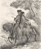 SPAIN. Family travelling in Andalusia 1880 old antique vintage print picture