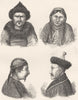 MONGOLIA. West. Mongol Types 1880 old antique vintage print picture