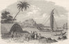 HAWAII. Honolulu. Shores of Oahu 1880 old antique vintage print picture