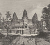 THAILAND. Cambodia. Buddhist Temple Nakon Wat 1880 old antique print picture
