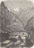 NORWAY. Mountain bridge 1880 old antique vintage print picture