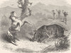 S AFRICA. Trekking hunt. favourite danger 1880 old antique print picture