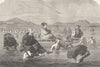 JAPAN. Crossing a river 1880 old antique vintage print picture