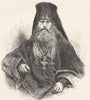 LIVONIA. Archimandrite of A Russian Convent 1880 old antique print picture