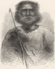 TRIBAL. Native Australian 1880 old antique vintage print picture