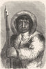 ARCTIC. An Eskimo 1880 old antique vintage print picture