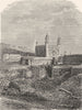 INDIA. Kashmir. Ancient temple in 1880 old antique vintage print picture