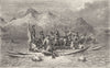 GREENLAND. Alongside Kyaks 1880 old antique vintage print picture