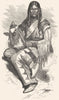 PACIFIC ISLANDS. San-I-Wah, in war costume 1880 old antique print picture