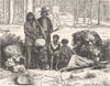 WASHINGTON. A Family group about to Settle 1880 old antique print picture