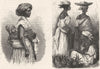BAHIA. Brazilian Negress Child; Market woman 1880 old antique print picture