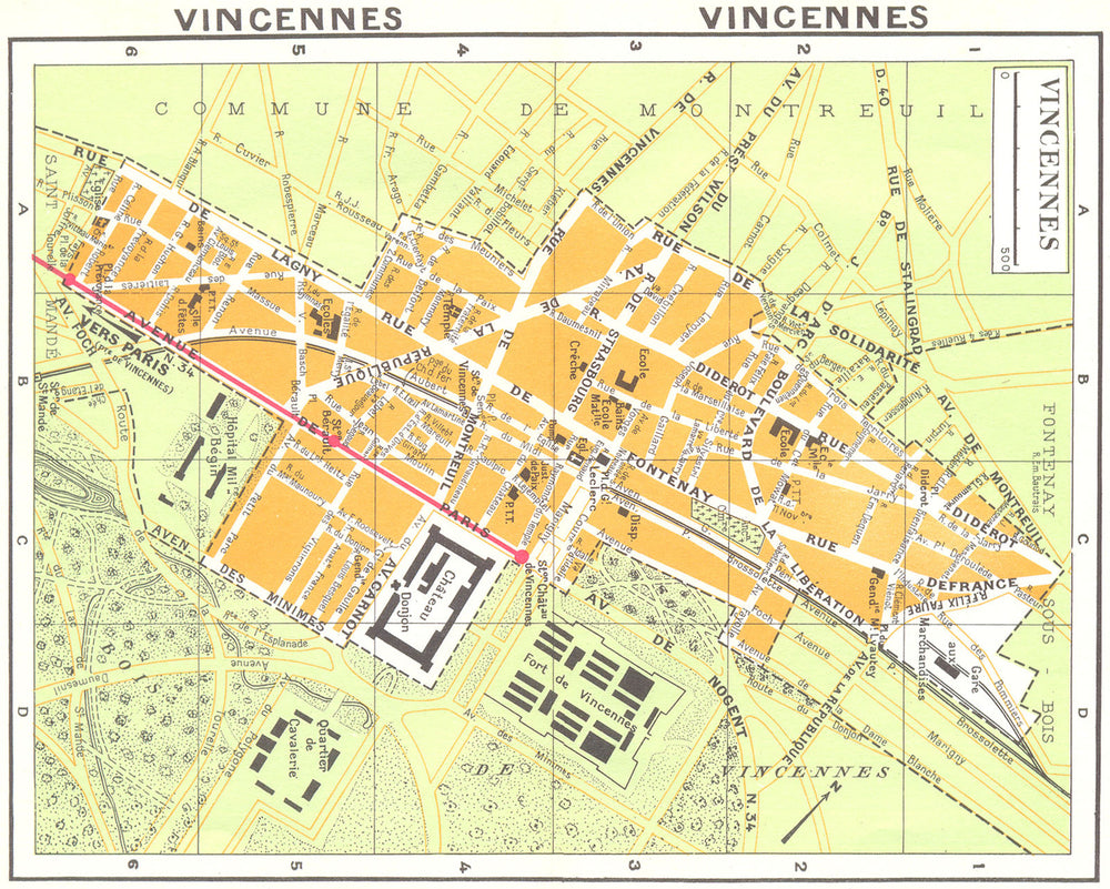 PARIS. Vincennes 1920 old antique vintage map plan chart