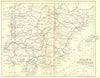 SPAIN. Eastern Pyrenees. Spain & Portugal 1889 old antique map plan chart