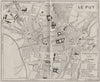 HAUTE-LOIRE. Le Puy 1923 old antique vintage map plan chart