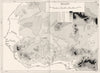 AFRICA. Relief 1943 old vintage map plan chart