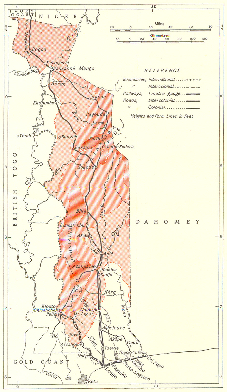 TOGO. Togo 1944 old vintage map plan chart