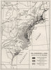 USA. The Colonies in 1760 showing extent of settlement, sketch map 1942