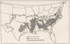 USA. Plantation area, cotton belt & 50%+ Negro population 1910, sketch map 1942