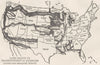 USA. Land grants to Transcontinental Railroads, sketch map 1942 old