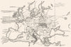 EUROPEAN EMIGRATION TO USA. origins, routes, 1900 Safford 1942 old vintage map