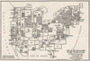 USA. Map of 1930 population sketch map 1942 old vintage plan chart