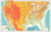 USA. Economic Interests 1920 1942 old vintage map plan chart