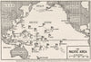 PACIFIC. The second world war. theatre, sketch map 1942 old vintage chart