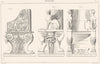 GREECE. Trone en Marbre, a Lesbos, Chaise Curule, a Rome 1875 old print