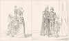 FRANCE. Costumes. Princesse Dames d'Honneur(15C); Prince Ecuyer Valet 1875