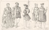 FRANCE. Costumes. Famille de qualite(1572); Archer; Seigneurs a mode(1540) 1875