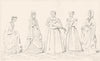 FRANCE. Costumes. Dame de Cour; Demoiselle(Regne Charles IX); Bourgeoise 1875