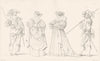 FRANCE. Gentilhomme; Dames de Cour Regne Louis XIII(1630); Hallebardier 1875