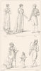FRANCE. Costumes. (1809); Dame du Palais; page; Modes(1801) 1875 old print