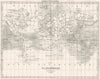 WORLD. Planisphere 1875 old antique vintage map chart