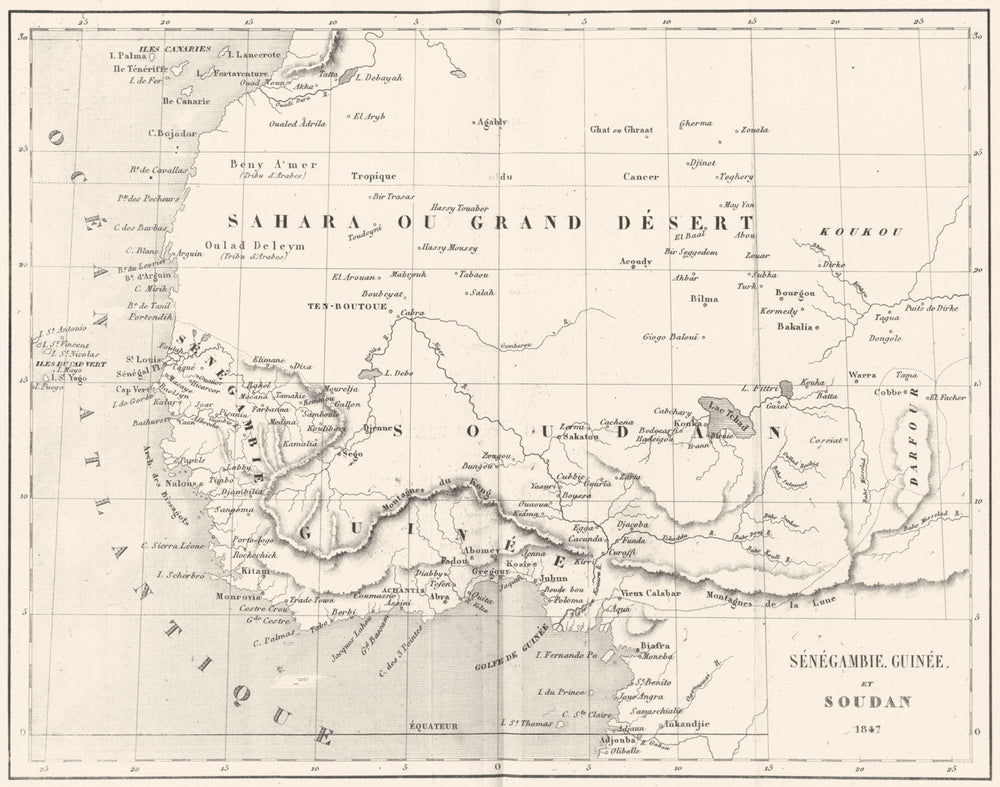 WEST AFRICA. Senegal Nigeria Mali Ghana Gambia Guinea 1847 Senegambia 1875 map
