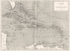 WEST INDIES. Amerique. Carte des Antilles 1844 1875 old antique map plan chart
