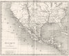 MEXICO. Amerique. Mexique et Guatemala 1875 old antique vintage map plan chart