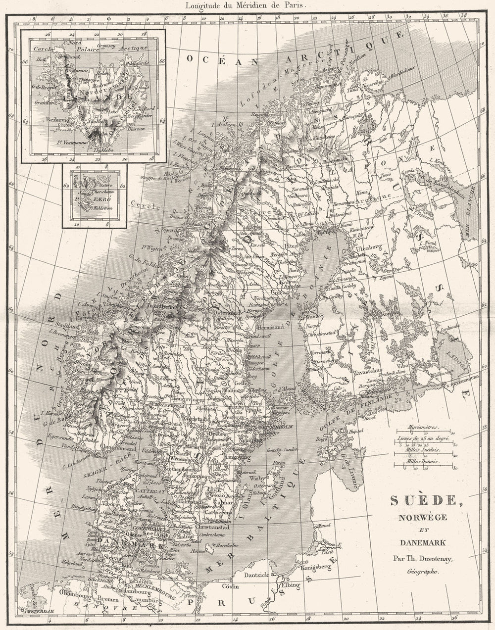 SWEDEN. Suede, Norwege et Denmark Norway Denmark 1879 old antique map chart