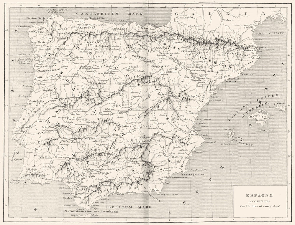 SPAIN. Espagne(Spain)Ancienne Ancient 1879 old antique vintage map plan chart
