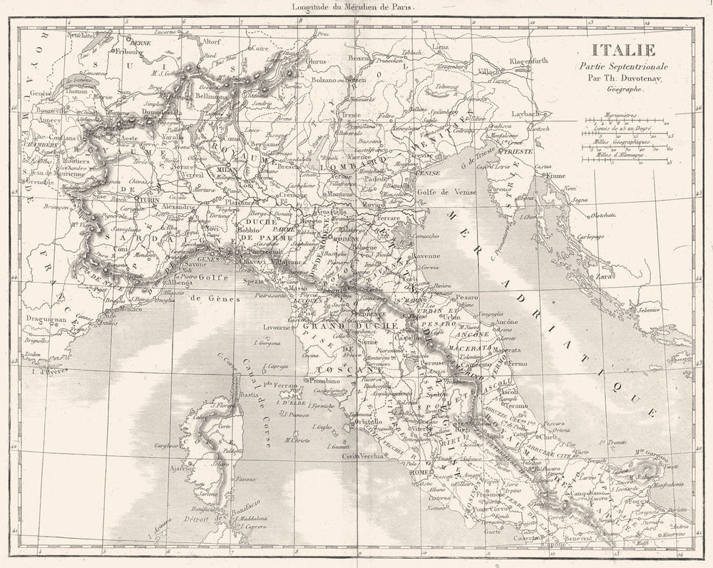 ITALY. Italie Partie Septentrionale North 1879 old antique map plan chart