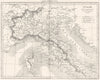 ITALY. Italie Partie Septentrionale North 1879 old antique map plan chart